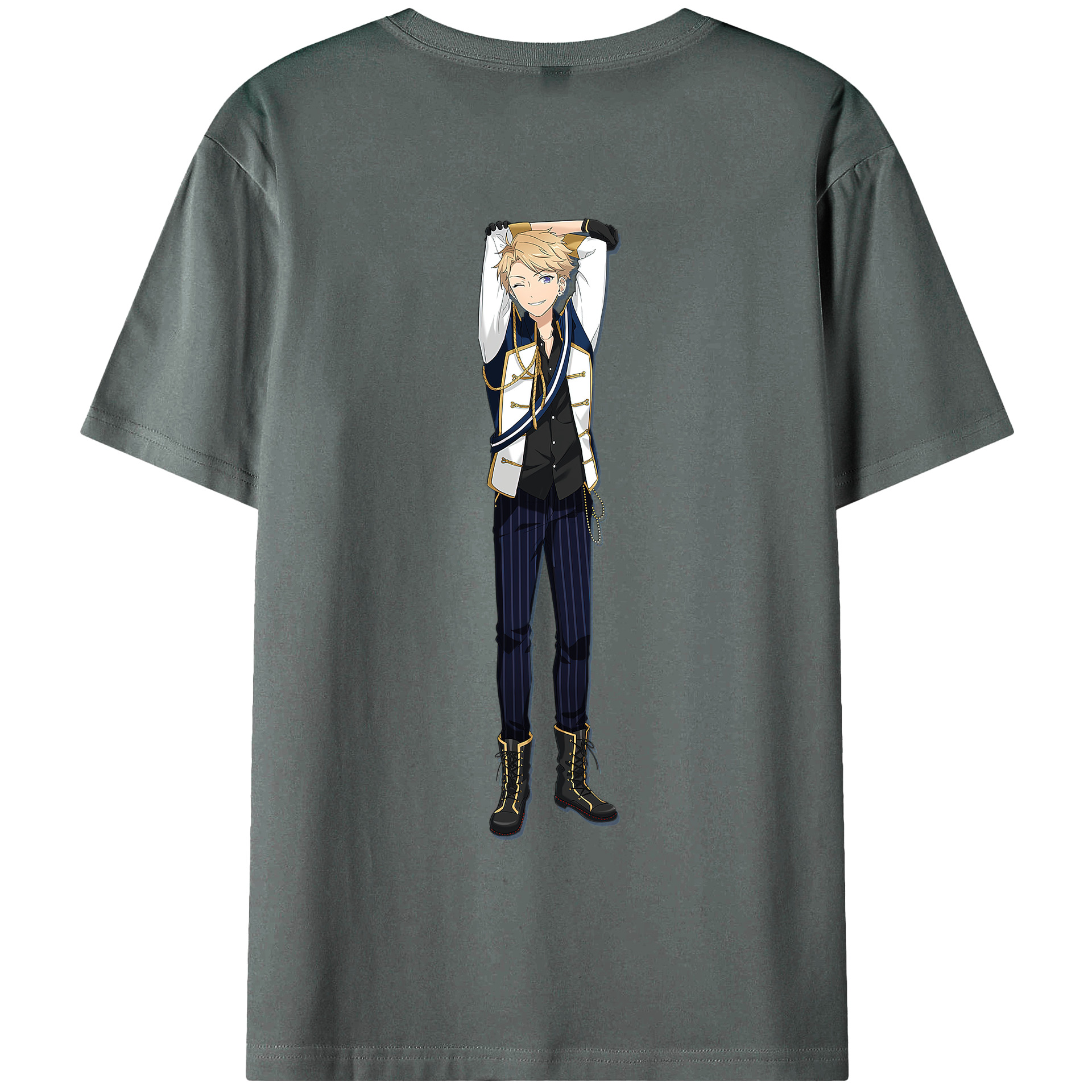 （画像用） あんさんぶるスターズ! Ensemble Stars 綿100％ メンズ半袖Tシャツ（バックプリント） 通気性